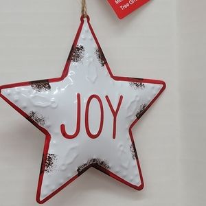 ***SOLD***Vintage Style Metal Star Christmas Ornament JOY
